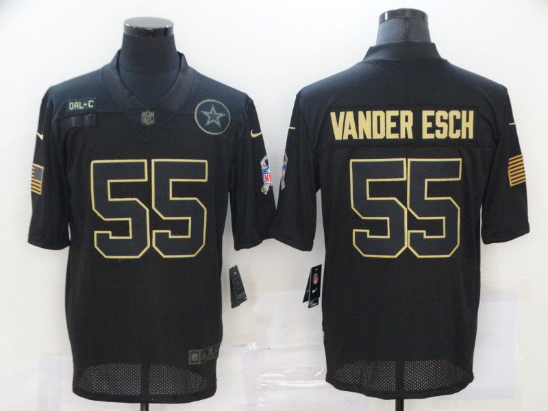 Men Dallas cowboys #55 Vander esch Black gold lettering 2020 Nike NFL Jersey->dallas cowboys->NFL Jersey